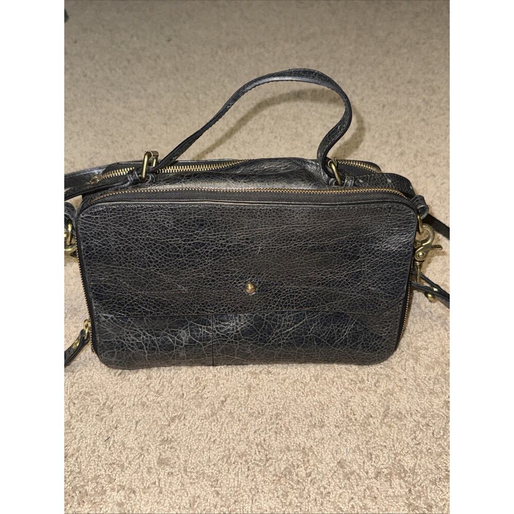 12th Street by Cynthia Vincent Leila Glazed Leather Double-Zip Crossbody Bag